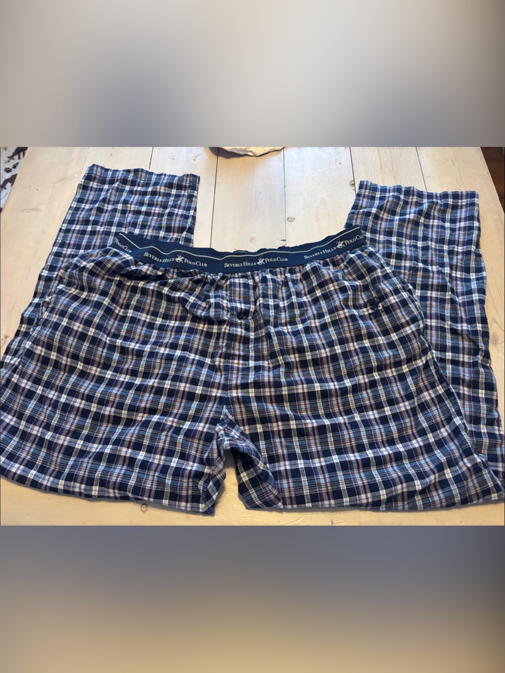 Beverly Hills polo club mens Plaid Cotton sleep pants size XL has pockets